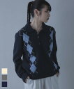 【店内全品30%OFFクーポン】7/10 23:59まで■襟付きアーガイルニット【miette ミエット】