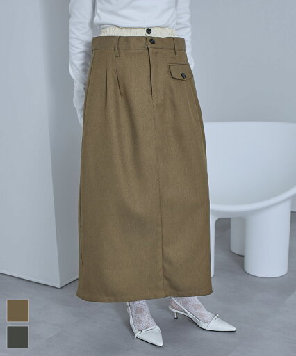 先着100名様【店内全品50%OFFクーポン】6/4 20時~■ダブルウエストロングスカート【miette ミエット】 先着100名様【店内全品50%OFFクーポン】6/4 20時~■ダブルウエストロングスカート【miette ミエット】