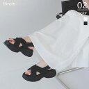 【クーポン利用3160円】クロスパデットサンダル 靴 レディース サンダル パデットサンダル トレンド シンプル ベーシック 大人カジュアル クッション クロス 厚底