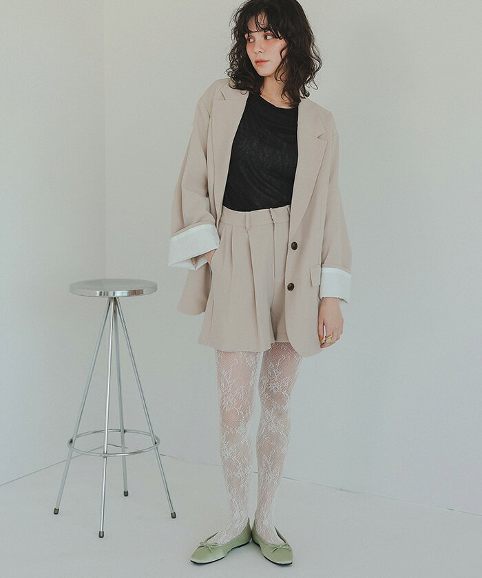 【店内全品20％OFFクーポン】10/1 23:59まで■ツータックショートパンツ ボトムス レディース パンツ ハーフパンツ ショート丈 シンプル ベーシック ツータック ファスナー 大人カジュアル サイドポケット【メール便可／100】 titivate-10019172 titivate(ティティベイト) サンプル画像3