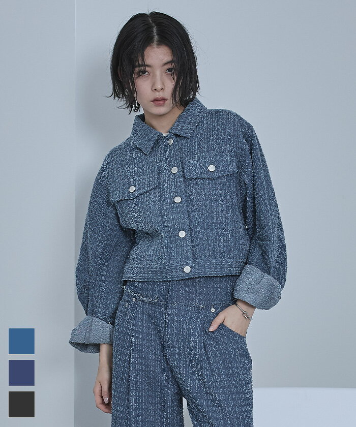 スクラッチデニムショートジャケット【miette ミエット】