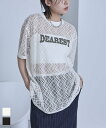 【店内全品30%OFFクーポン】12/5 23:59まで■レースロゴビッグTシャツ〔メール便可/60〕【miette ミエット】
