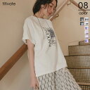 フォトプリントTシャツ トップス レディース カットソー 半袖 5分袖 オーバーサイズ シンプル プリント 英字 デザイン【メール便可/90】