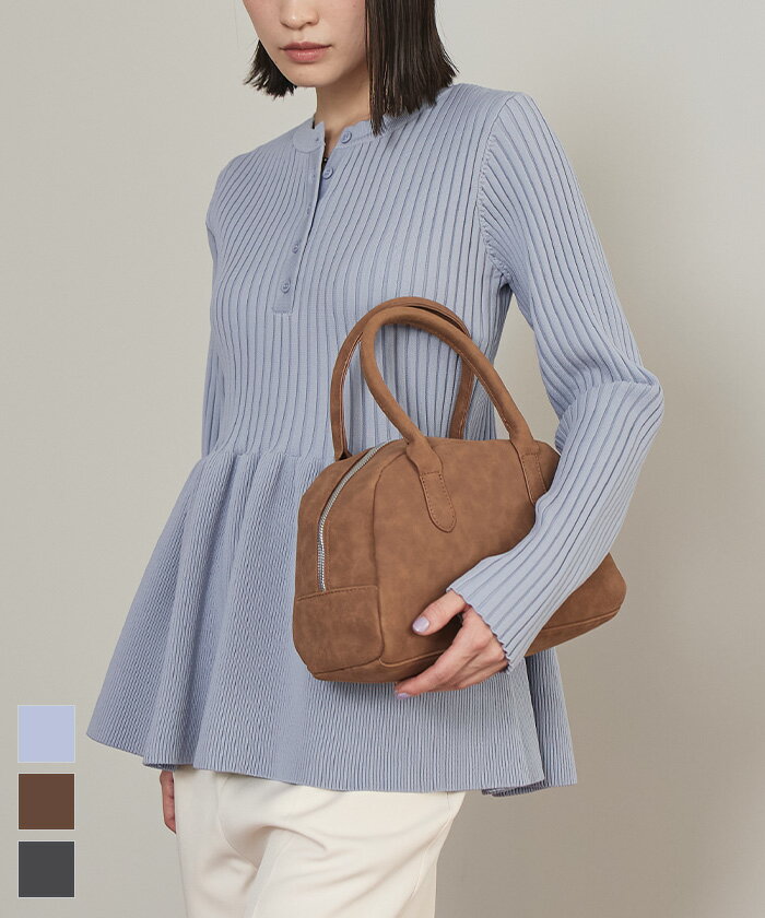 先着100名様【店内全品50％OFFクーポン】12/4 20時～■ヘンリーネックペプラムニット【miette ミエット】