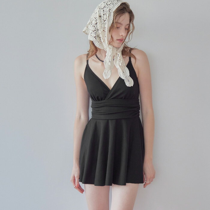 【店内全品30％OFFクーポン】10/15 23:59まで■スカート付Vネックワンピース/水着【SEADRESS シードレス】