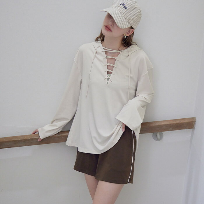 2点セット/レースアップフーディーラッシュガード×ショートパンツ【SEADRESS シードレス】