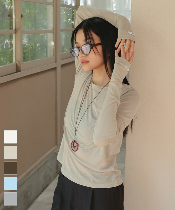 フィンガーホールシアートップス【miette ミエット】〔メール便可／100〕