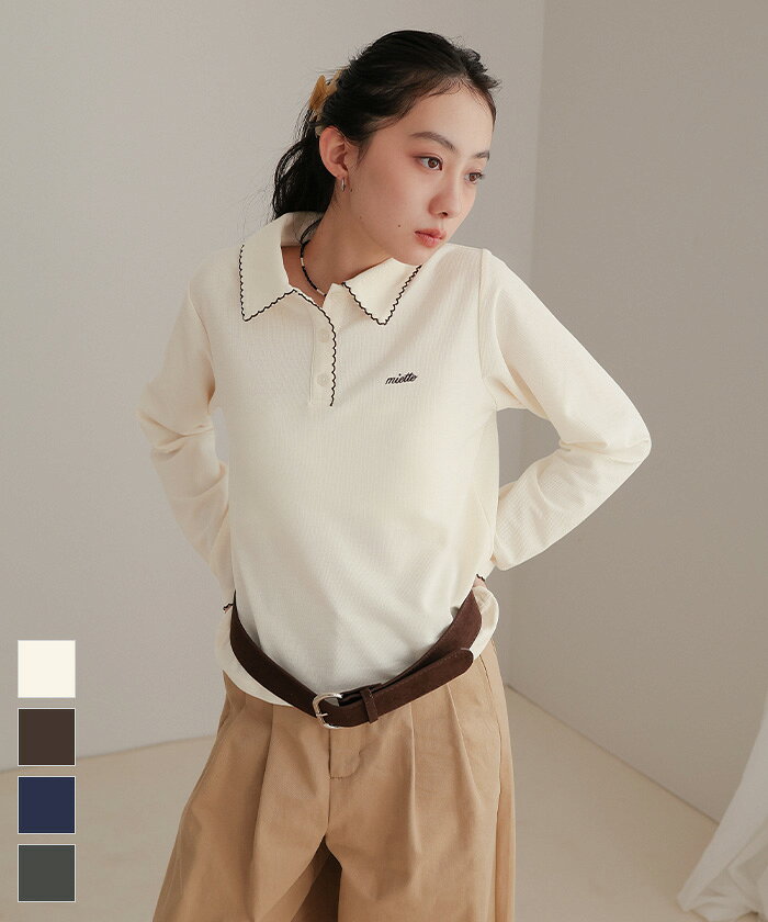 Rakuten - 【店内全品30％OFFクーポン】5/15 23:59まで■ピコデザインポロシャツ【miette ミエット】〔メール便可／100〕