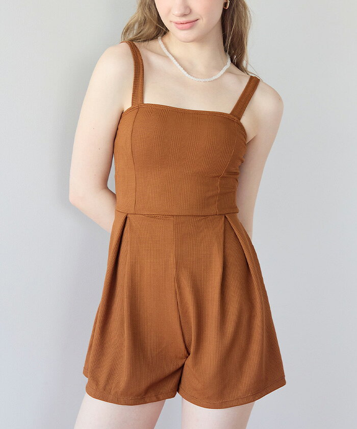 【店内全品20％OFFクーポン】5/20 23:59まで■チェック素材ロンパース/ワンピース/...