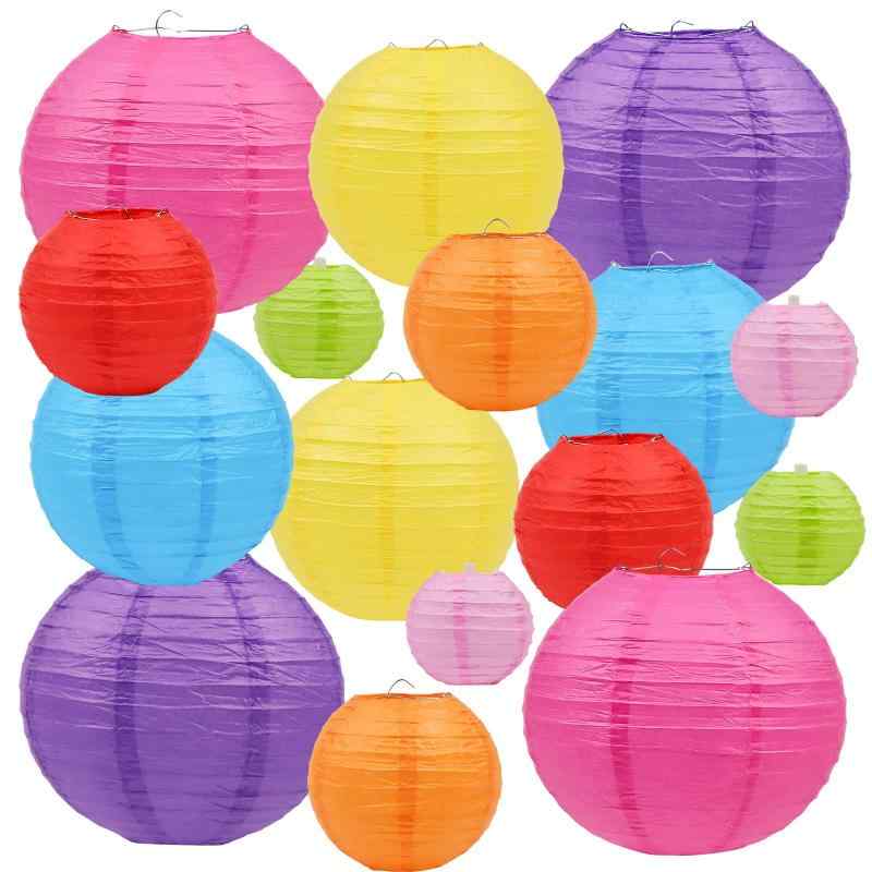 ちょうちん 16個セット提灯 紙ちょうちん 4サイズ各4個 10cm/15cm/20cm/25cmパーティー イベント夏祭り..
