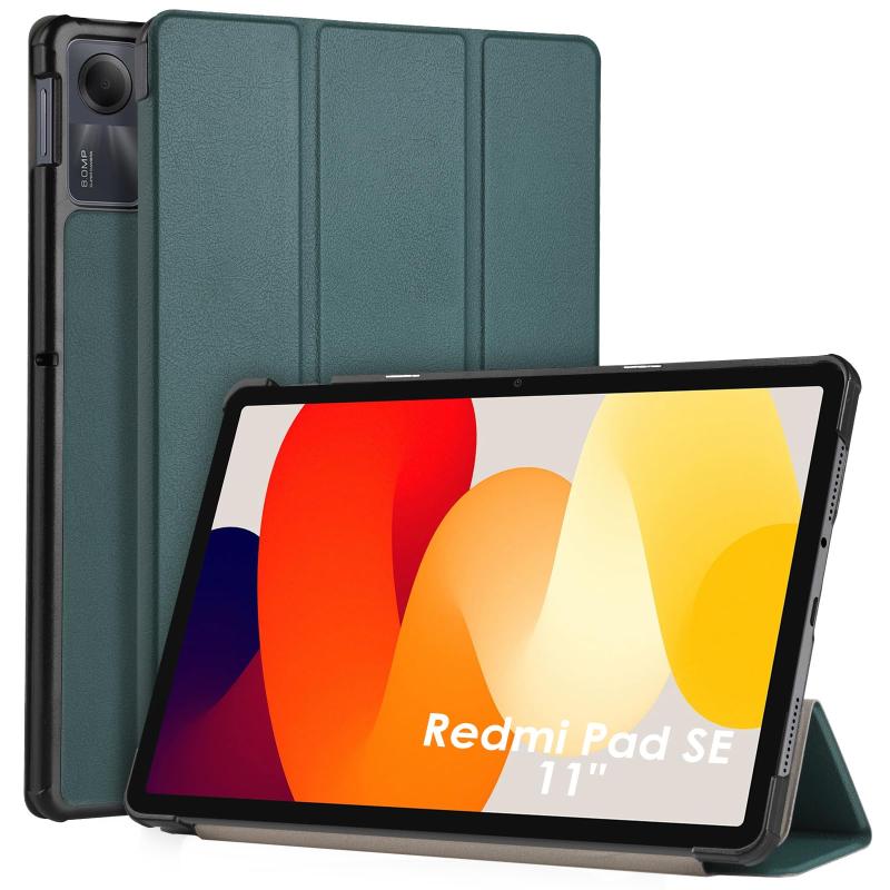 WD&CD Xiaomi Redmi Pad SE 11" 対応 タブレットケース タブレットカバー 薄型 耐衝撃 オートスリープ機能 肌感レザー 三つ折りスマートカバー スタンド機能 マグネット式 Redmi Pad SE 保護カバ