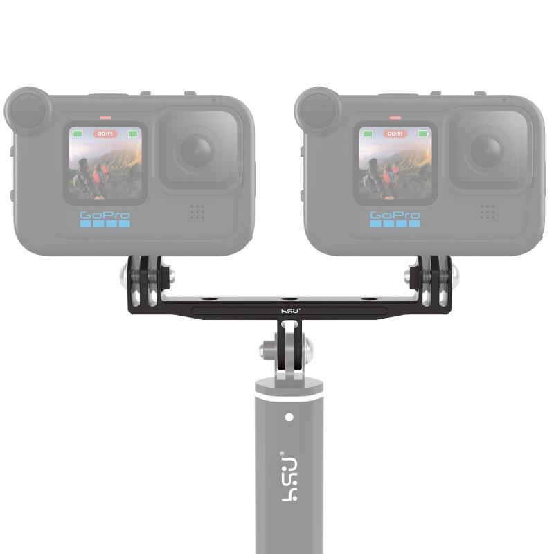 Gopro ダブルアダプター マウント アルミ製 デュアル マウント アクションカメラ ...