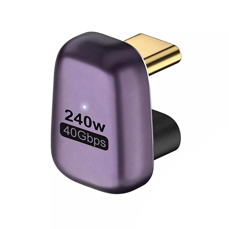 USB変換アダプター USB C L字 タイプCアダプタ (2個セット) Type C 変換 アダプター 240W/5A急速充電 40Gbps高速データ転送 8K@120z映像出力