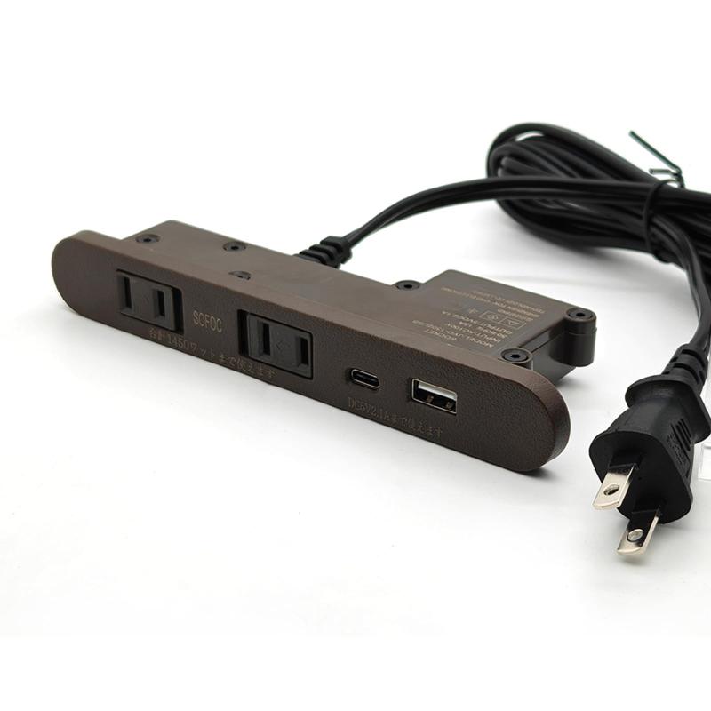 埋め込み式 2 ホールコンセント 1 個の USB-C ポートスロットと 1 個の USB-A ポートスロット付き 175 ..