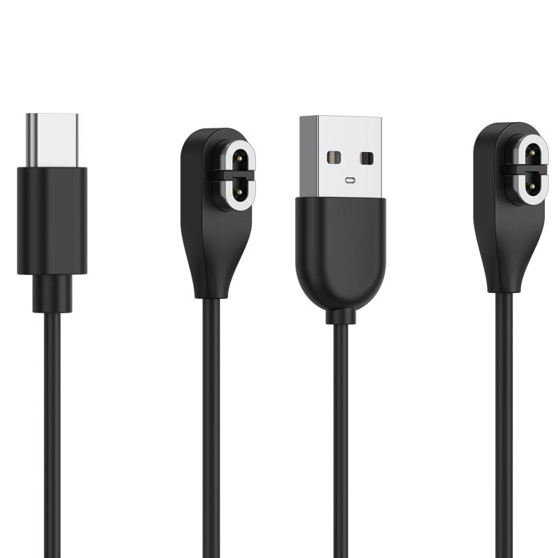 2本Shokz骨伝導イヤホン用 USB 充電ケーブル 60cm,1枚 USB A + 1枚 Type-C 対応 Shokz OpenRun Pro/OpenRun/OpenRun Mini/Aeropex/OpenComm/骨伝導イヤホン