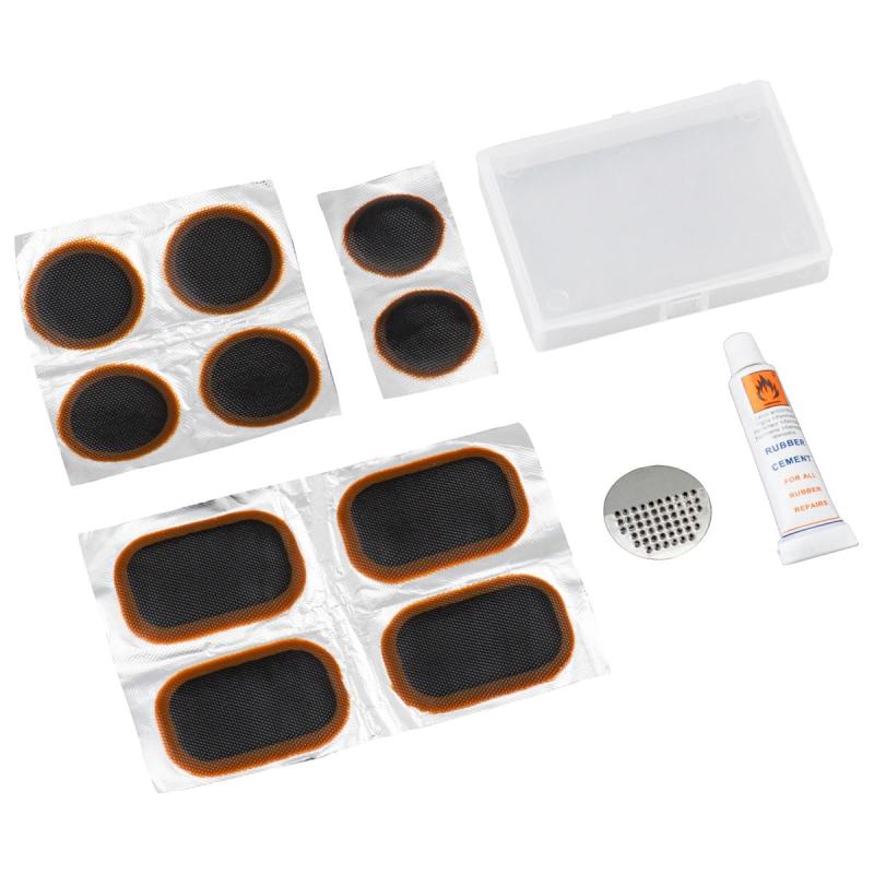 ディーアールシー(DRC) コールドパッチ 8枚入 ヤスリ/接着材/収納ケース付き パンク修理キット タイヤ..