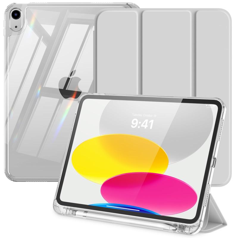 iPad 10世代 ケース 10.9インチ 2022モデル iPad 第10世代 ケース ipad 10世代 カバー Apple Pencil ホルダー付 ペン収納 引出し式 透明バック 薄型 PUレザー キズ防止 三つ折り TPUフレーム PCバック