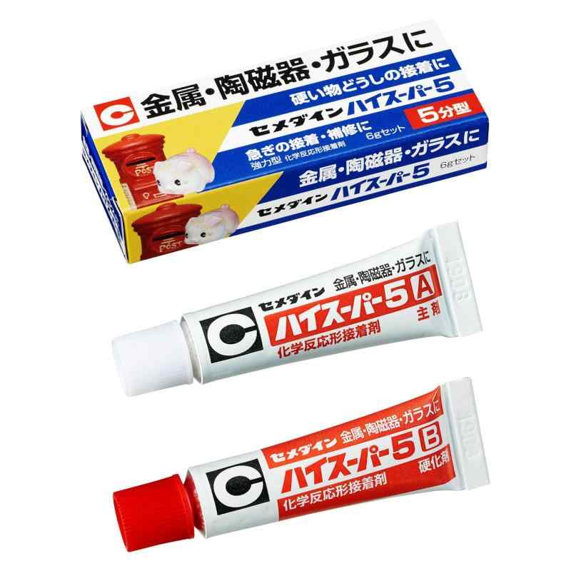 セメダイン 金属 ガラス 陶磁器用 5分型エポキシ接着剤 ハイスーパー5 CA-185