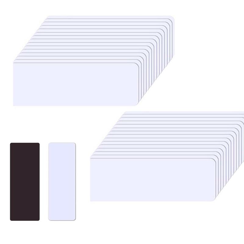 マグネットシート 磁気ラベル 30枚ホワイト 磁気シート 名札ラベル マグネットに書き込める再利用可能 ..