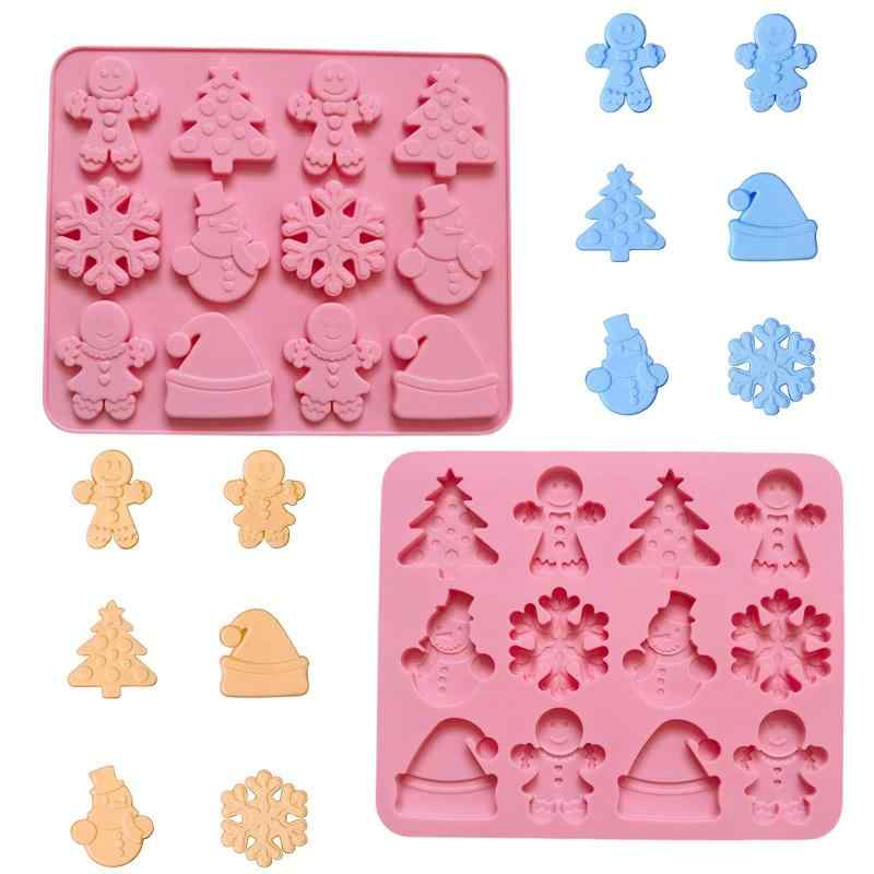 シリコンモールド クリスマス レジン型 可愛い 立体 雪だるま クリスマスツリー 雪の結晶 ジンジャーマン サンタ帽子 レジン モールド シリコン型 チョコレート型 ケーキ クッキー お菓子 Uシリコンモールドジンジャーブレッドマン、クリスマスツリー、雪だるま、雪の結晶、サンタ帽子の形があるクリスマスシリコンモールドです。このクリスマスモールドを使って、お祭りらしいクッキーやチョコレートなどを作って、クリスマス気分を盛り上げましょう素材食品グレードのシリコンで作られており、無毒無臭、耐熱性に優れ、柔くて弾力もあり、繰り返し長くお使いいただけます。表面は滑らかで、型から完成品を簡単に取り外すことができます。サイズモールド：横23.8cm*縦19.9cm。12穴があり、お菓子作りのニーズに対応できます。家族や友達と一緒に美味しいお菓子を作って、素敵な思い出を作り、ホリデーシーズンの喜びを分かち合いましょう幅広い用途ケーキ、 お菓子、ムース、チョコレート、フォンダン、キャンディー、クッキーなどを作るのに適しています。お菓子作りだけではなく、レジン、粘土用のシリコンモールドとしても使えます。パッケージクリスマスシリコンモールド1個入り、完成品は付属しておりません。