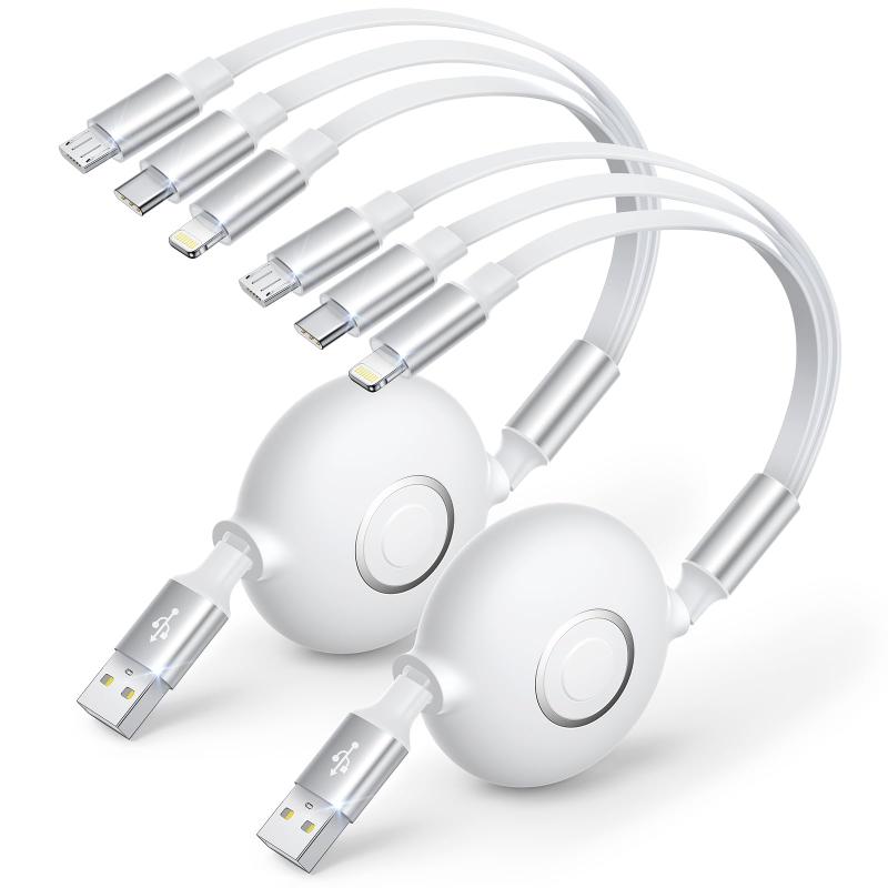 充電ケーブル 3in1 巻き取り式 USBケーブル マルチ スマホ充電ケーブル iPhone Type C Micro USB 対応