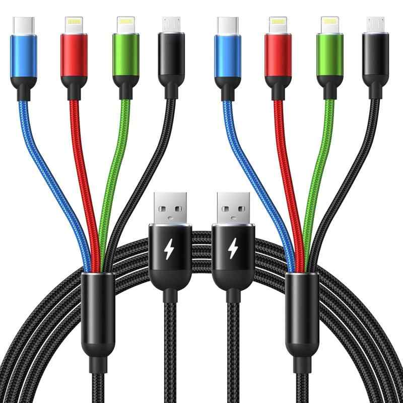 cocoluna31の充電ケーブル 3in1 巻き取り式 USBケーブル マルチ スマホ充電ケーブル iPhone Type C Micro USB 対応｜アングル2