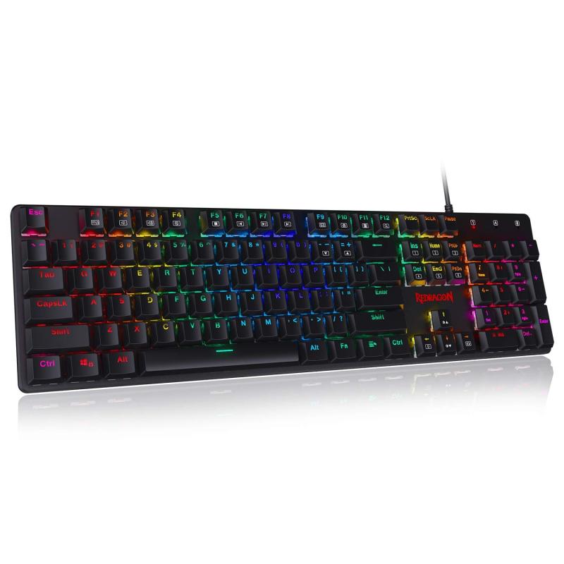 K589 Shrapnel RGB ゲーミングキーボード 104キー US配列 メカニカル テンキー付き 青軸 高速応答 低遅延 耐久性 アンチゴースト PC オフィス Xbox PS5 多機種対応