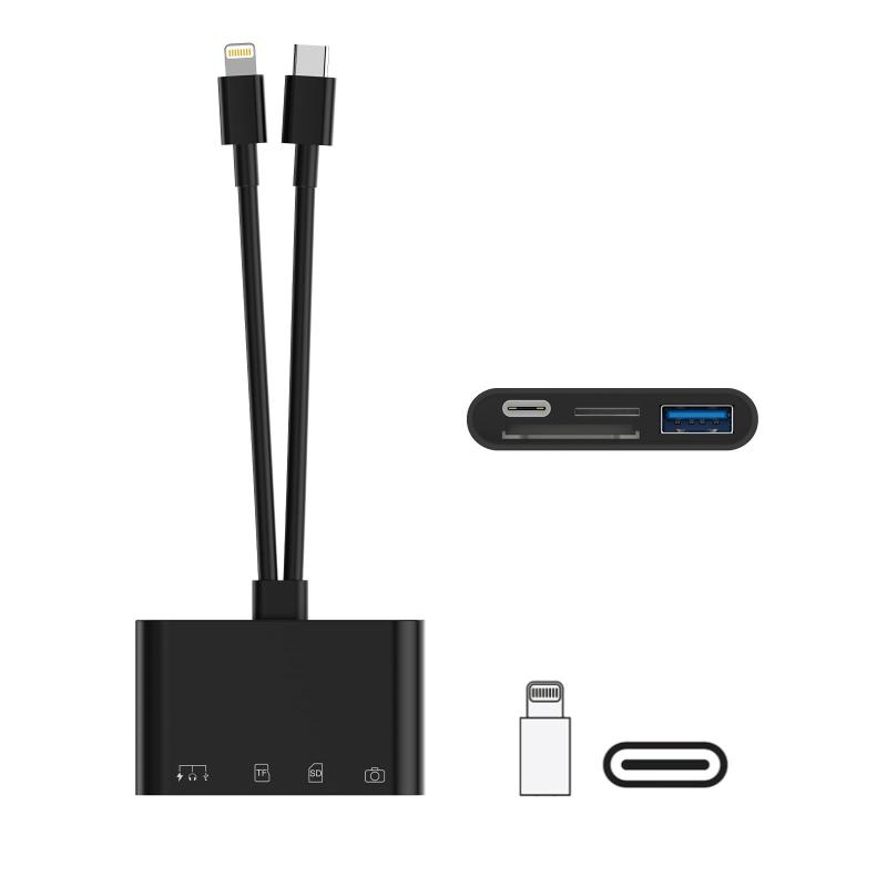 USB A/Type-C/lightning SDカードリーダー iPhone/iPad/MacBook Proに対応