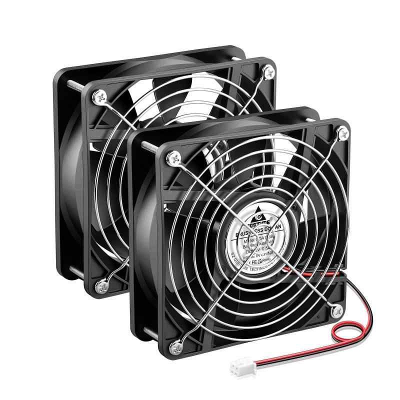 GDSTIME 12cm 冷却ファン 1PCS 2PCS 120mm x 38mm 12V DC ケースファン 多用途扇風機 DIY FAN 2ピンプラグ