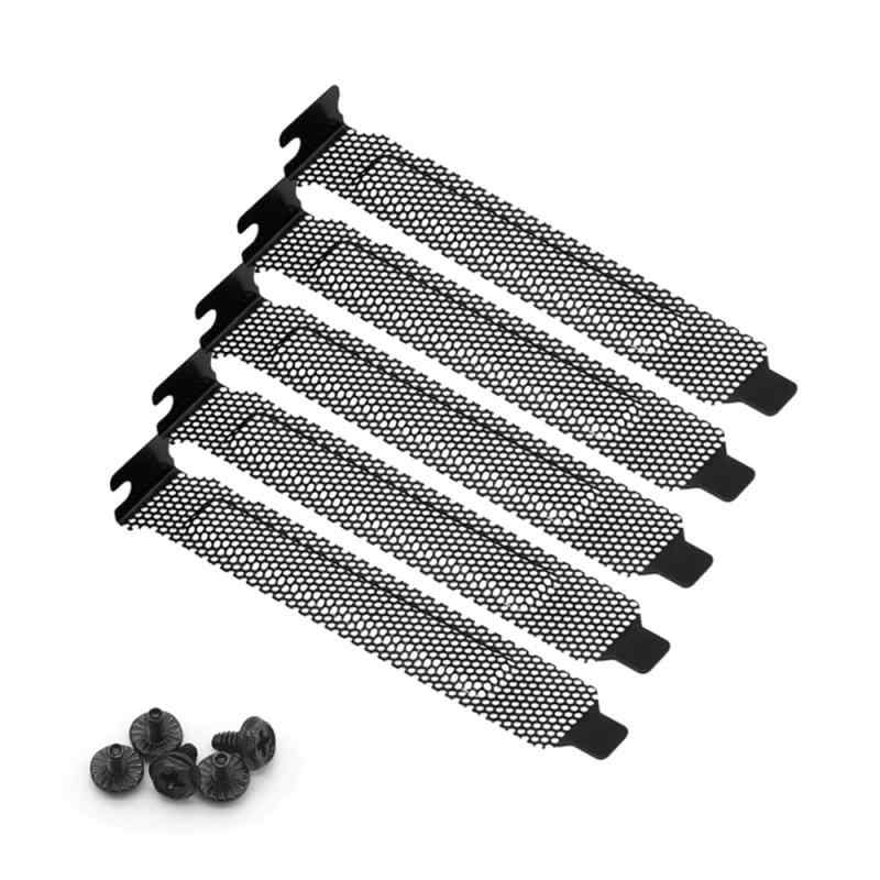 PCI メッシュスロットカバー 5枚セット ネジ付き コンピュータシャーシアクセサリ ほこり＆異物侵入防止 通気性