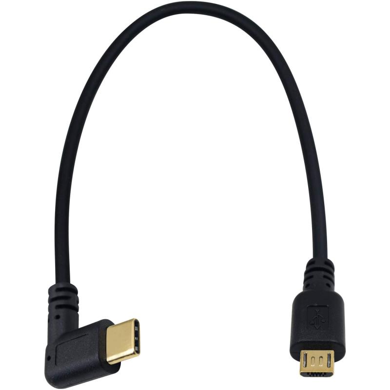金メッキUSB ミニB to Type タイプ C変換 ケーブル，25cm USB MiniB 5Pin オス to Type C L型 オス 変換ケーブル