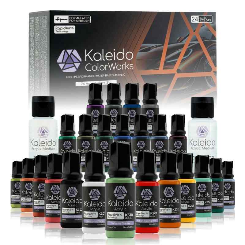 KaleidoColorworks Airbrush Model Building Acrylic Paint 24 Color Set