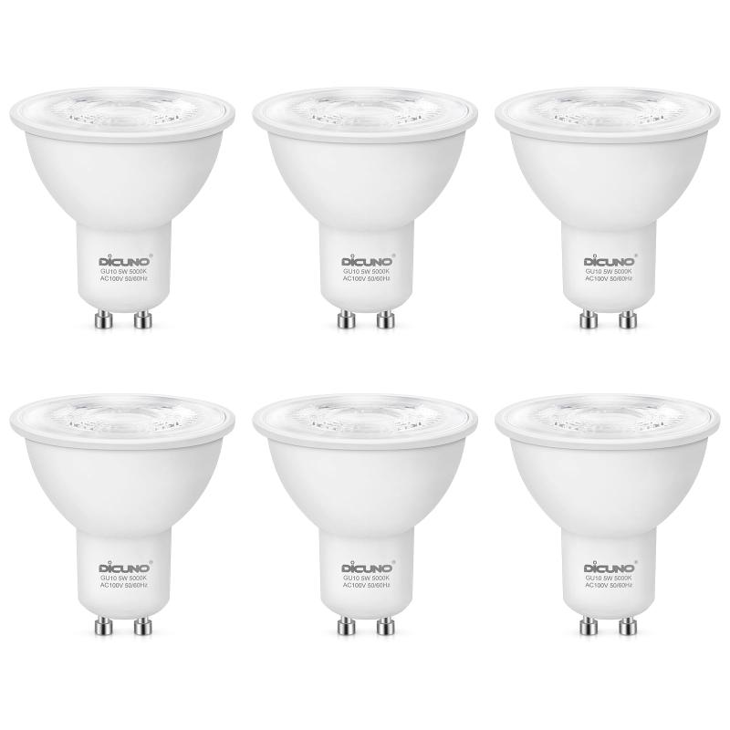 乐天商城 - LED電球 GU10口金 50W形ハロゲン相当 LEDスポットライト 500lm 広角 高輝度 省エネ AC100V 調光器非対応 6個入
