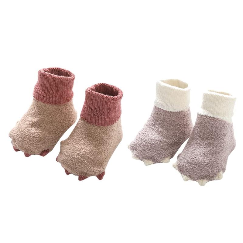 [] ベビー もこもこソックス 子供靴下 ふわふわ 可愛い 防寒 ルーム靴下 赤ちゃん 滑り止め付き キャラメル 新生児 ソックス 睡眠 寒さ対策