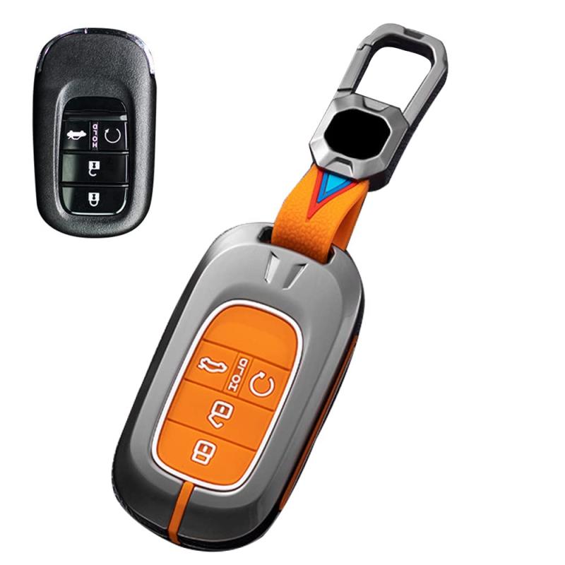 [] キーケース ホンダ用 スマートキーケース キーカバー 4ボタン ホンダ専用設計 ホンダ 新型 VEZEL ヴェゼル rv系 rv3 rv4 rv5 rv6 2021 2022 Civic アコード等に適用キーホルダー 等に適用キーセット内容：ホンダ専用スマートキーケース×1 (2)キーホルダー×1。本商品はキーカバーのみの販売となります、純正キーは付属しておりません。適応車種ホンダ 新型 ヴェゼル RV3/6型 e:EV VEZEL RV3 RV4 RV5 RV6 (2021.4~現行) Civic アコード。⁂グレードや年式によって適合しない場合があります。お使いのスマートキーの形状を必ず確認ください(写真参照)高級感:このホンダキーケースは優れた亜鉛合金+シリコーン素材でできており、ほこりの汚れを防ぎ、汗を吸収しにくく、手触りが非常に滑らかで、使いやすく、耐摩耗性と耐久性があり、防水性があります。変形しにくく、保護効果も高いです。車のキーが磨耗することは。豪華さを演出してくれます。本キーケースを取り付けるだけで愛車のスマートキーは高級車のキーに様変わりします。信号を遮断しないこと:このホンダキーケースはキーから出した信号を遮断しません。楽にクルマのスイッチをコントロールできます。心配無用：ご購入してから、気に入らなかったら、こちらにご連絡ください。必ず良い解決案をいたします。