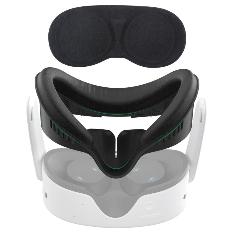 for MetaQuest 3S 用フェイスクッション フェイシャルインターフェイスブラケット PUフォームパッド 光漏れ軽減VRパッド 通気性 汚れ防止 MQ3S用アクセサリー