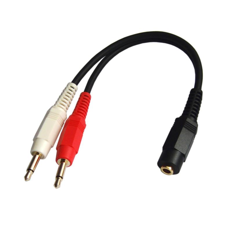 樂天商城 - オーディオ変換ケーブル φ3.5mm ステレオミニジャック(メス) - φ3.5mm モノラルミニプラグ(オス)×2 10cm VM-B-10cm