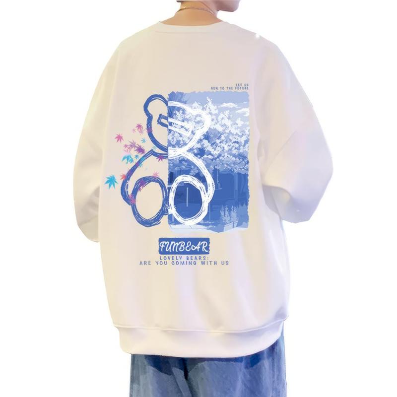 Toilet Articles - [] メンズ パーカー 長袖 トレーナー メンズ 丸襟 Tシャツ 大きいサイズ かわいいクマの絵柄 人気 プルオーバー トレーナー カジュアル 快適 ゆったり プルオーバー 春夏秋服 メンズ