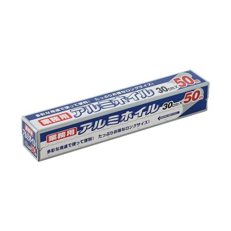 ワタナベ工業 ワタナベ アルミホイル業務用 AF-30-50 ラップフィルム厚さ:12マイクロメートル厚み(μm):12原産国:中国幅×長さ(mm×m):300×50アルミニウム箔紙刃を使用しておりますので古紙回収に出せます。ホイル焼き、食品保存用に。