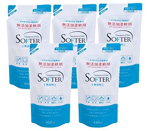 カネヨ石鹸まとめ買い無添加柔軟剤 詰替 香料・着色料無添加 450ml×5個