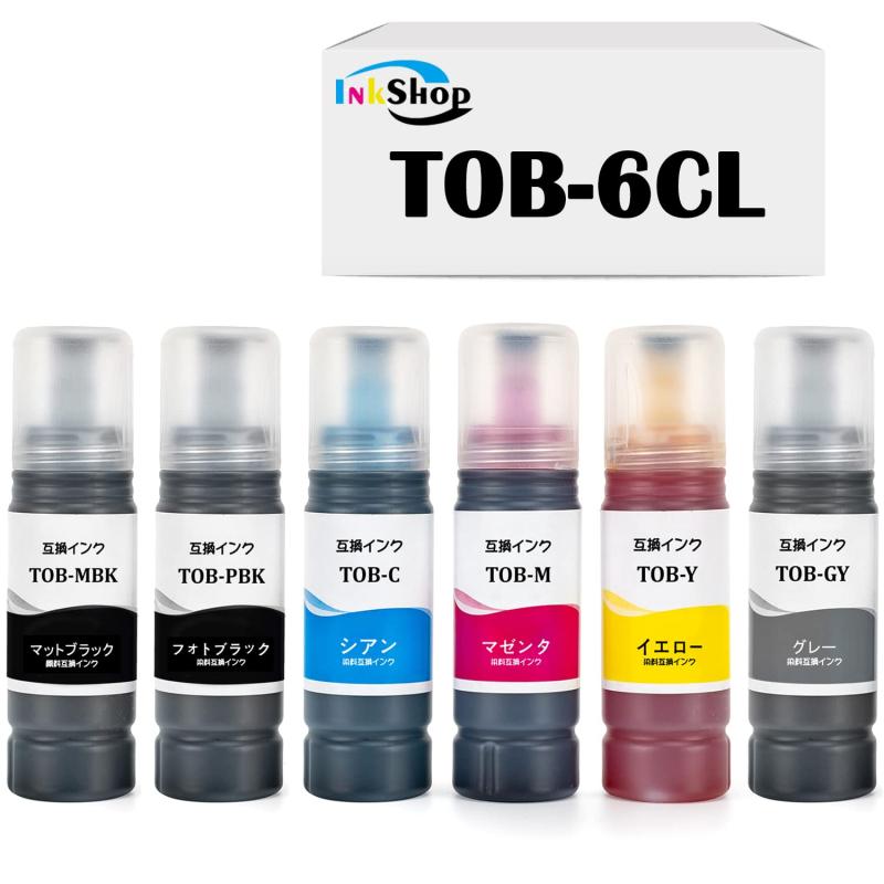 乐天商城 - EPSON TOB 互換 インクボトル トビバコ インク インク TOB-MB/PMB/C/M/Y/GY 6色セット 全70ml 全色増量 対応機種:EW-M873T EW-M973A3T