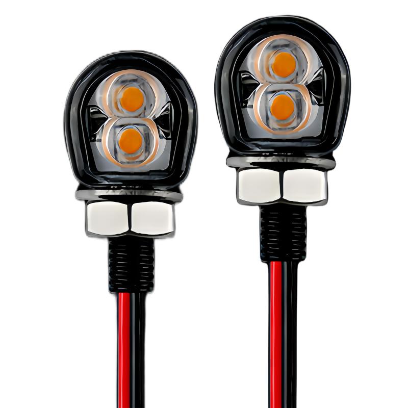 バイク用ウィンカー 汎用 led アンバー 12V 高輝度 ミニ ナノ 小型 防水 オートバイ用 車検対応 ヤマハの用 スズキの用 ハーレーの用 ホンダの用 カワサキの用 2個セット