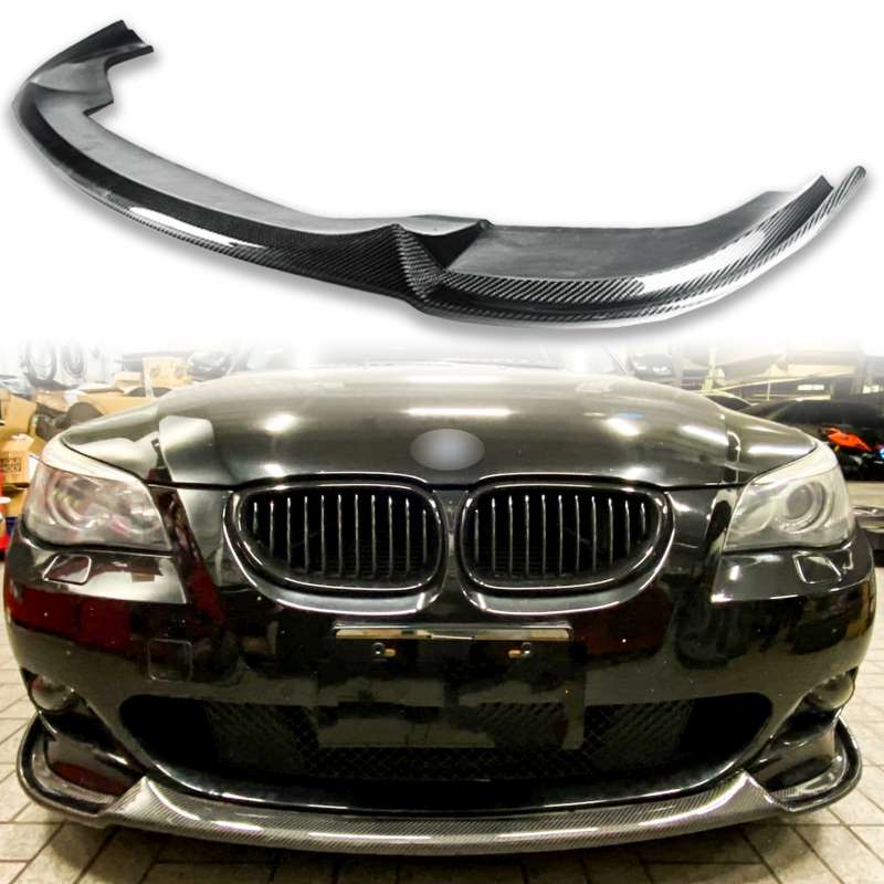 樂天商城 - BMW用 5シリーズ E60 E61 Mテク Mスポーツバンパー用 カーボン フロントリップスポイラー 2004-2010 HG【___OCS】