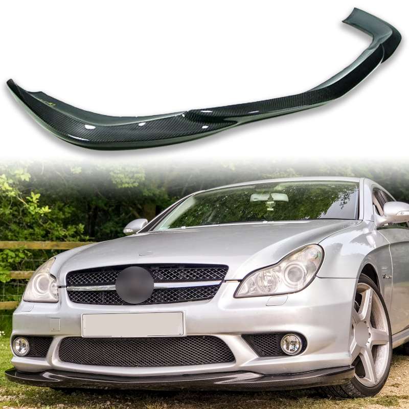 メルセデスベンツ用 CLSクラス W219 C219 CLS55 CLS63 AMG用 カーボン フロント リップスポイラー 2006-2008 FRP材質 GH【___OCS】