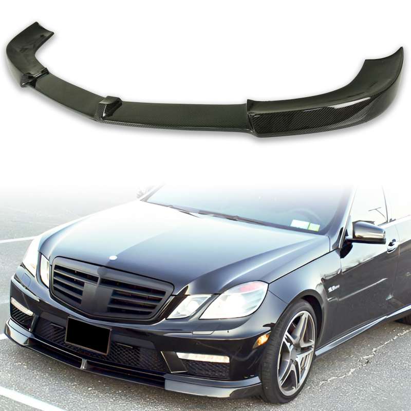 樂天商城 - メルセデスベンツ用 Eクラス W212 前期 E63 AMG用 カーボン フロントリップスポイラー 2010-2013 V【___OCS】