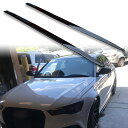FYRALIP サイドエクステンション スポイラー アンダーフラップ アウディ用 A6 4代目 C7モデル用 2011-2019 PU製 左右セット 艶あり黒 ブラック塗装