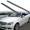 FYRALIP サイドエクステンション スポイラー アンダーフラップ メルセデスベンツ用 Cクラス W204 セダン用 2007-2014 PU製 左右セット 艶消し黒 マットブラック塗装