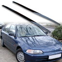 FYRALIP サイドエクステンション スポイラー アンダーフラップ ホンダ用 シビック 5代目 セダン用 1991-1995 PU製 左右セット 艶あり黒 ブラック塗装