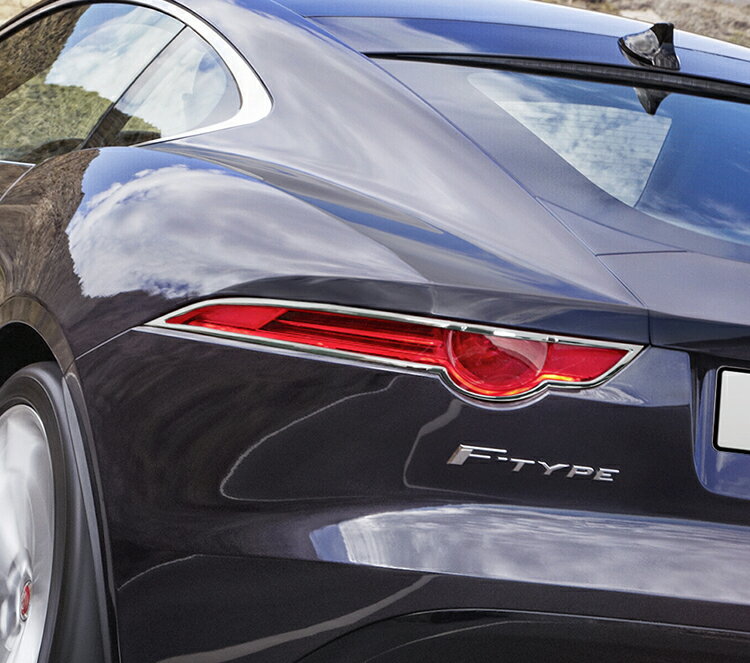 ジャガー用 Fタイプ クロームメッキ テールランプリム リアランプリム テールライト トリム ベゼルカバー【___OCS】