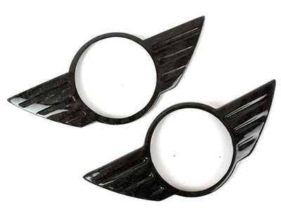 Mini Cooper用 R56 カーボン ウィング エンブレム リム カバー フロント+リアセット【___OCS】